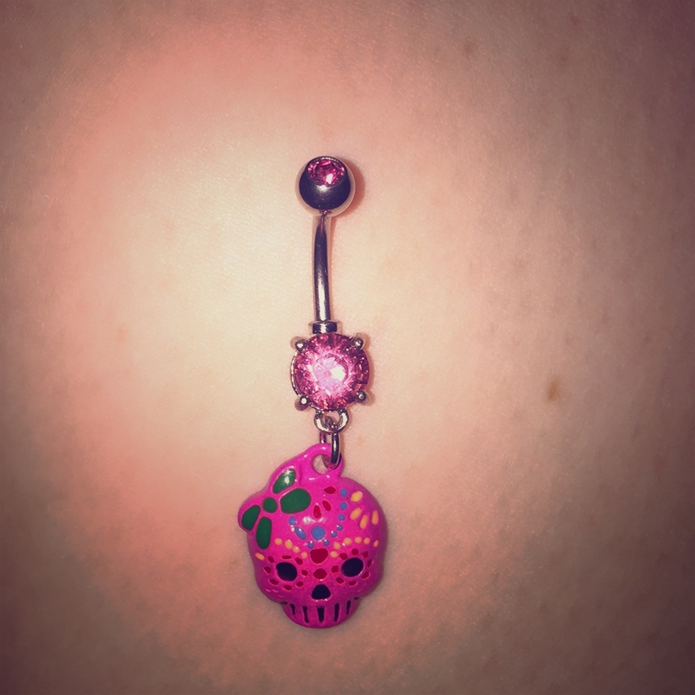 Skull belly ring
